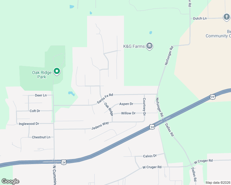 map of restaurants, bars, coffee shops, grocery stores, and more near 1511 Santa Fe Road in Washington