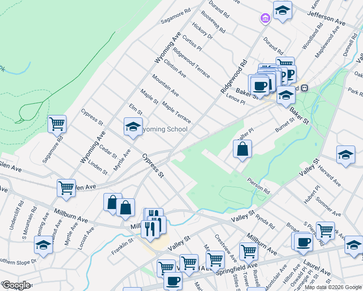 map of restaurants, bars, coffee shops, grocery stores, and more near 680 Ridgewood Road in Maplewood