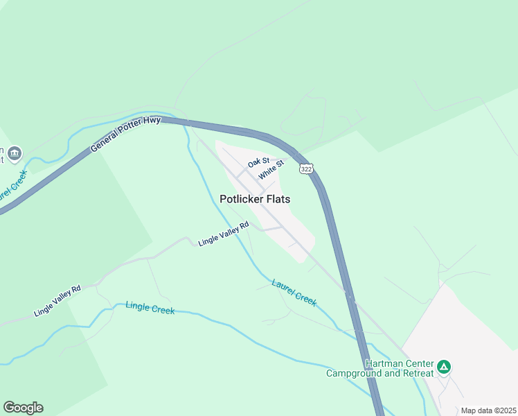 map of restaurants, bars, coffee shops, grocery stores, and more near 6140 Old US Highway 322 in Milroy