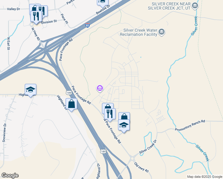 map of restaurants, bars, coffee shops, grocery stores, and more near 6707 Purple Poppy Lane in Park City
