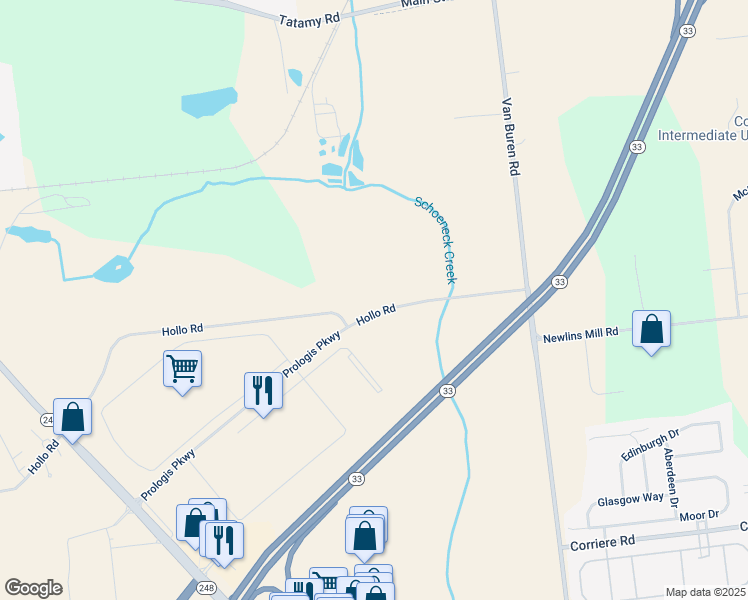 map of restaurants, bars, coffee shops, grocery stores, and more near 2525 Hollo Road in Easton