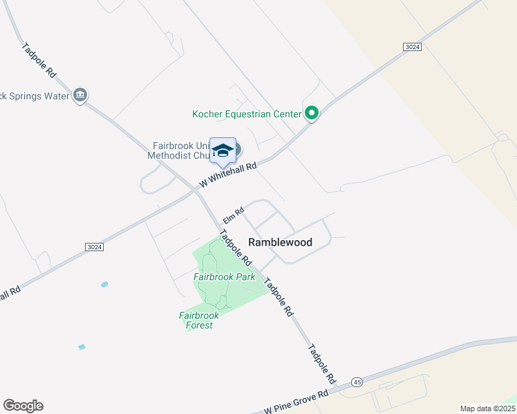 map of restaurants, bars, coffee shops, grocery stores, and more near 113-121 Elm Road in Pennsylvania Furnace