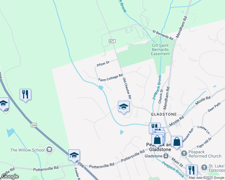 map of restaurants, bars, coffee shops, grocery stores, and more near 7 Farm Cottage Road in Gladstone