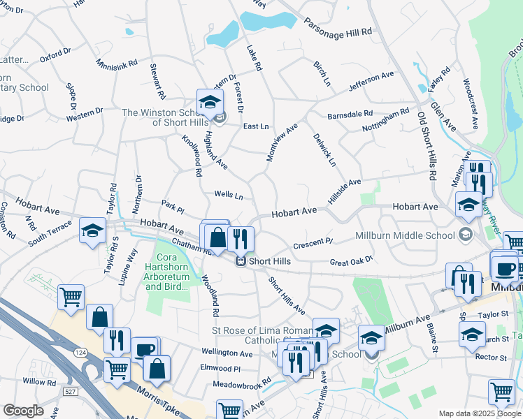 map of restaurants, bars, coffee shops, grocery stores, and more near 9 Gapview Road in Essex County
