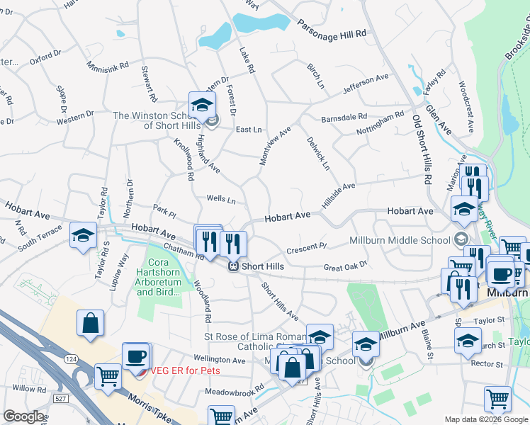 map of restaurants, bars, coffee shops, grocery stores, and more near 9 Gapview Road in Essex County
