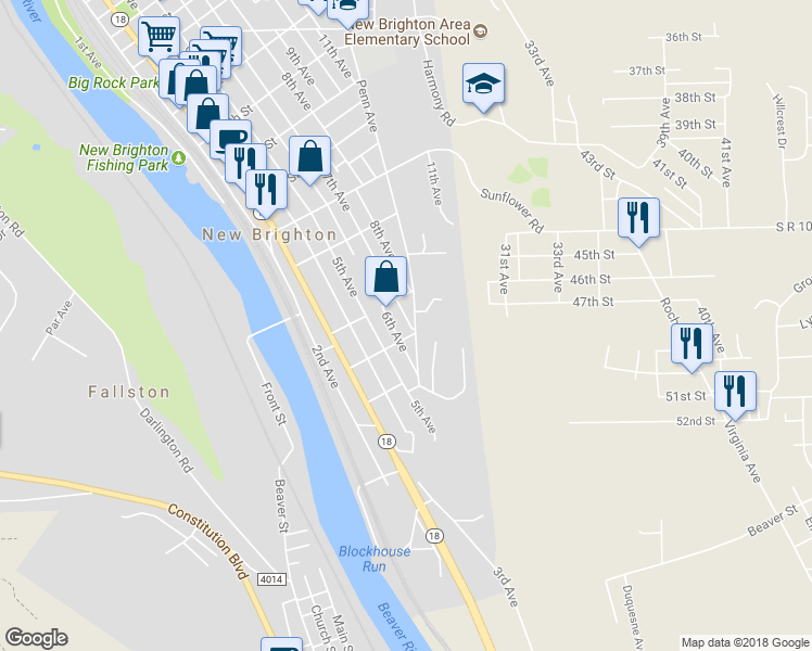 map of restaurants, bars, coffee shops, grocery stores, and more near 1528 7th Avenue in New Brighton
