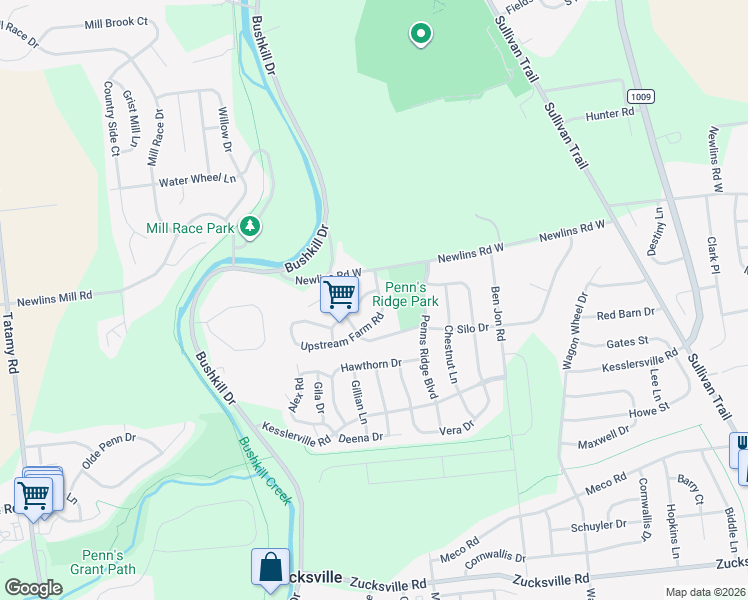 map of restaurants, bars, coffee shops, grocery stores, and more near 2755 Upstream Farm Road in Easton