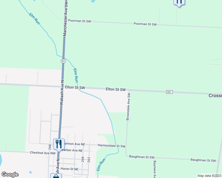 map of restaurants, bars, coffee shops, grocery stores, and more near County Road 321 in Navarre