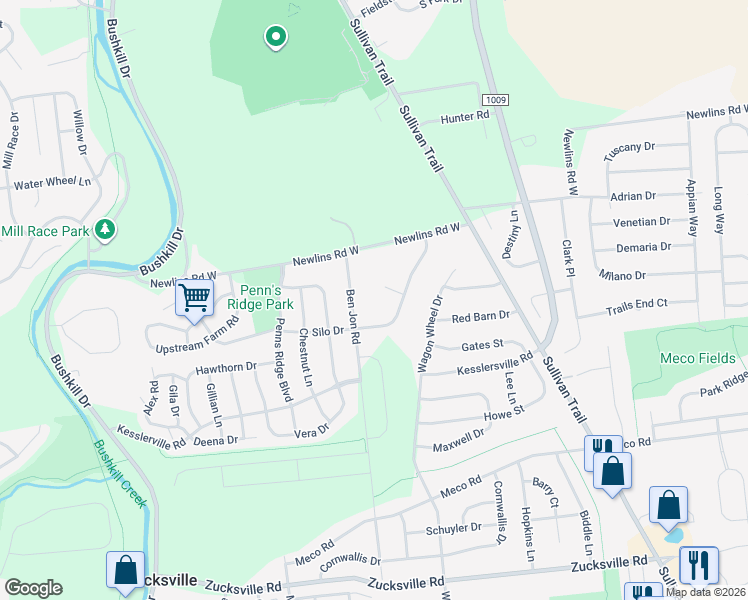 map of restaurants, bars, coffee shops, grocery stores, and more near 14 Corn Crib Court in Easton