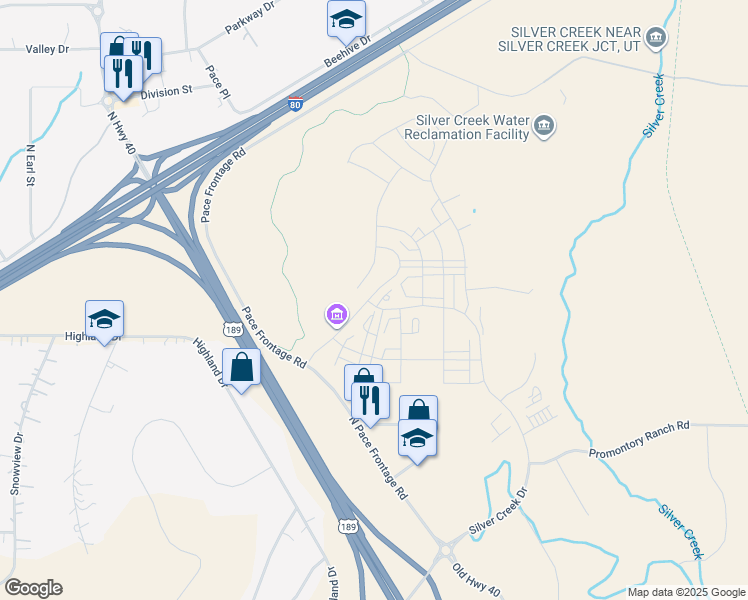 map of restaurants, bars, coffee shops, grocery stores, and more near 6562 Old Forest Drive in Park City