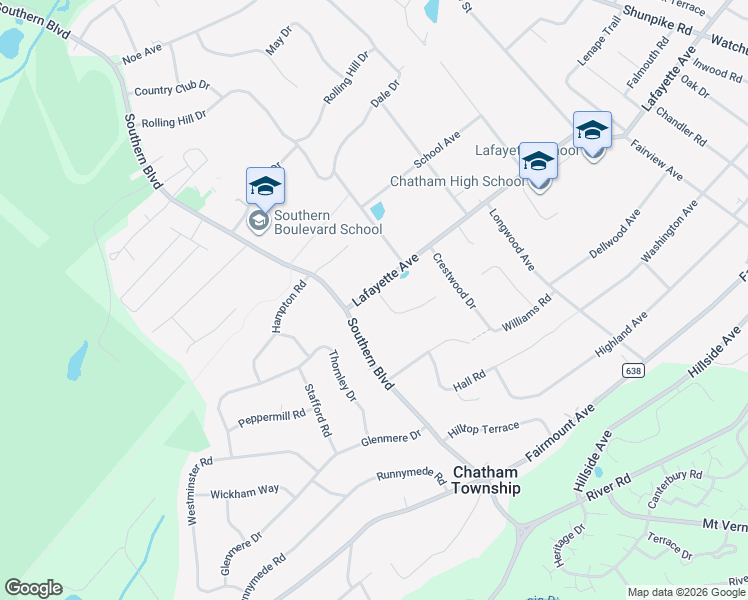 map of restaurants, bars, coffee shops, grocery stores, and more near 1 Joanna Way in Chatham Township