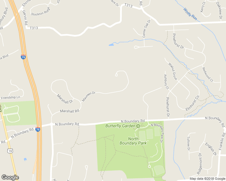 map of restaurants, bars, coffee shops, grocery stores, and more near 8033 Maureen Drive in Cranberry Township