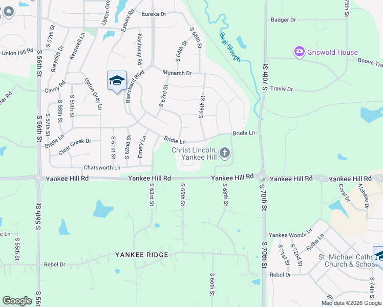 map of restaurants, bars, coffee shops, grocery stores, and more near 8243 Village Meadows Drive in Lincoln