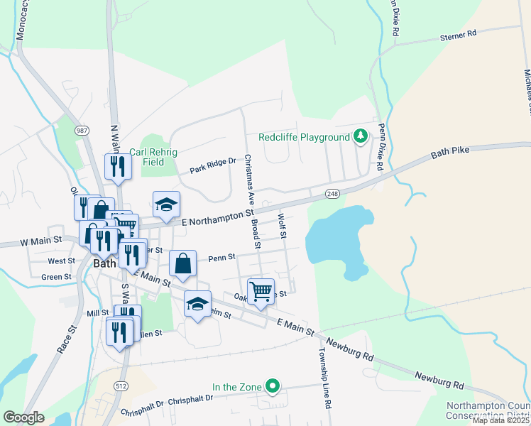 map of restaurants, bars, coffee shops, grocery stores, and more near 518 Nor Bath Boulevard in Northampton