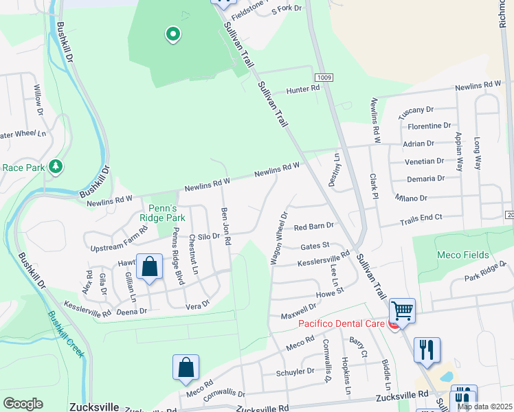 map of restaurants, bars, coffee shops, grocery stores, and more near 2356 Corn Crib Court in Easton