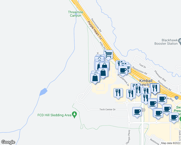 map of restaurants, bars, coffee shops, grocery stores, and more near 6677 North 2200 West in Park City