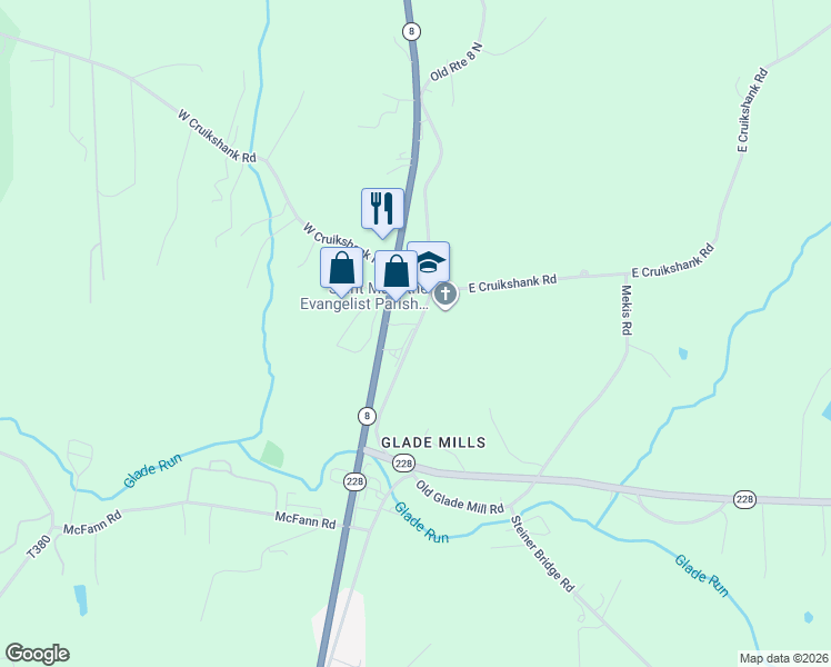 map of restaurants, bars, coffee shops, grocery stores, and more near 907 Pittsburgh Road in Butler