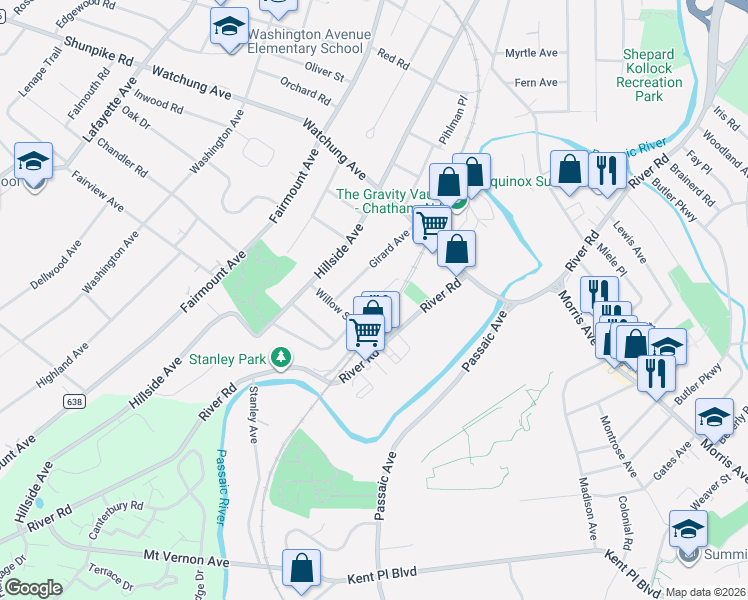 map of restaurants, bars, coffee shops, grocery stores, and more near 26 Schindler Ct in Chatham