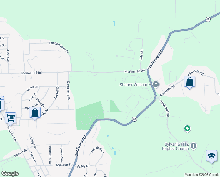 map of restaurants, bars, coffee shops, grocery stores, and more near 4262 South R 1022 in New Brighton
