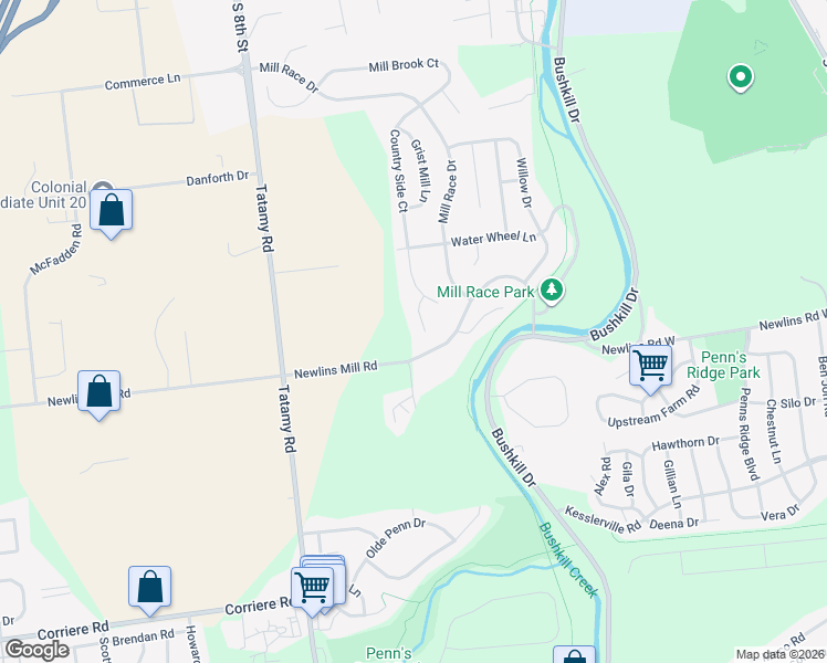 map of restaurants, bars, coffee shops, grocery stores, and more near 12 Tulip Court in Easton