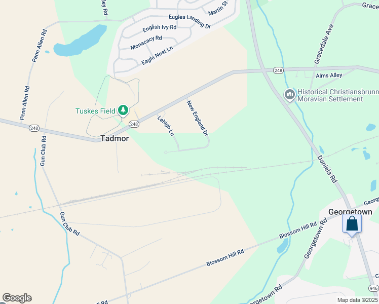 map of restaurants, bars, coffee shops, grocery stores, and more near 2720 New England Drive in Nazareth