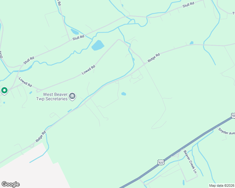map of restaurants, bars, coffee shops, grocery stores, and more near 4257 Ridge Road in Beaver Springs