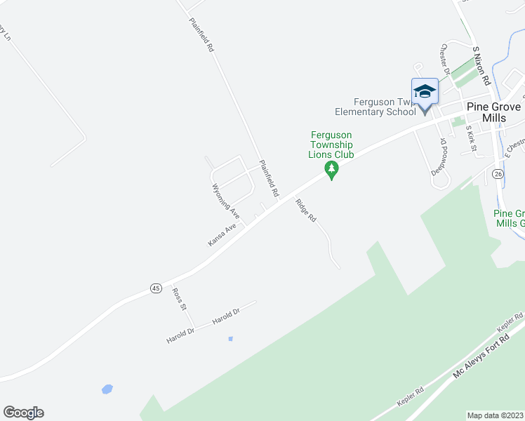map of restaurants, bars, coffee shops, grocery stores, and more near 102 Michigan Street in Pennsylvania Furnace