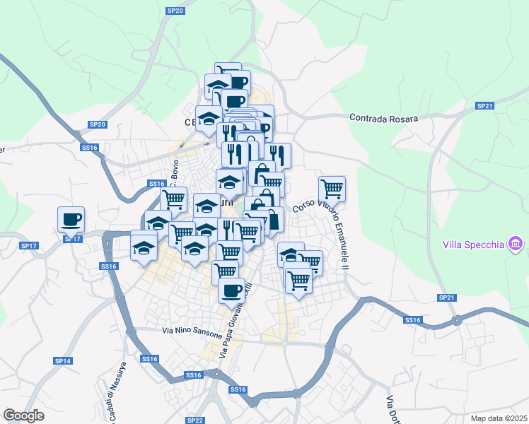 map of restaurants, bars, coffee shops, grocery stores, and more near 18-28 Corso Umberto I in Ostuni