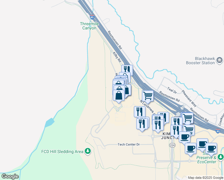 map of restaurants, bars, coffee shops, grocery stores, and more near 6785 North 2200 West in Park City