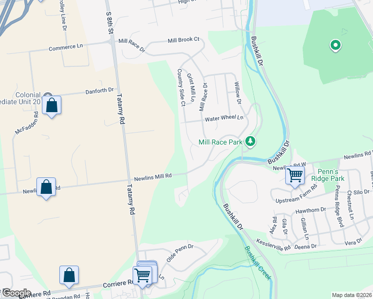map of restaurants, bars, coffee shops, grocery stores, and more near 12 Tulip Ct in Easton