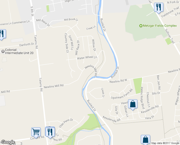 map of restaurants, bars, coffee shops, grocery stores, and more near 2101 Dakota Drive in Easton
