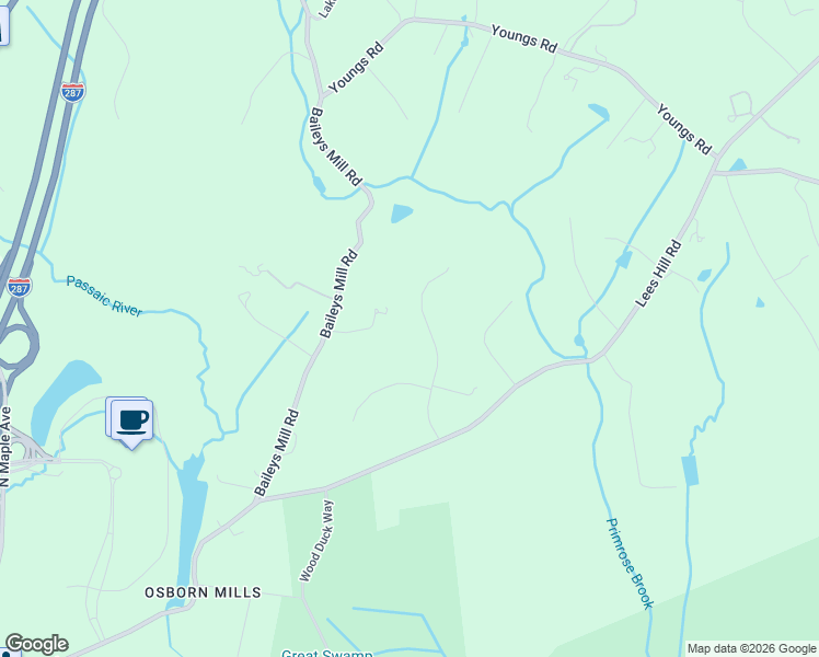 map of restaurants, bars, coffee shops, grocery stores, and more near 23 Sheepfield Farms Road in New Vernon