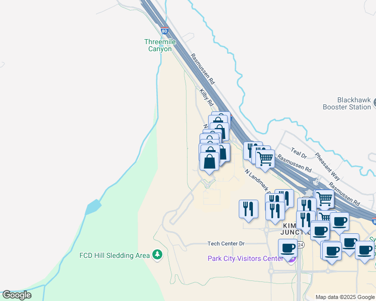 map of restaurants, bars, coffee shops, grocery stores, and more near 6841 North 2200 West in Park City