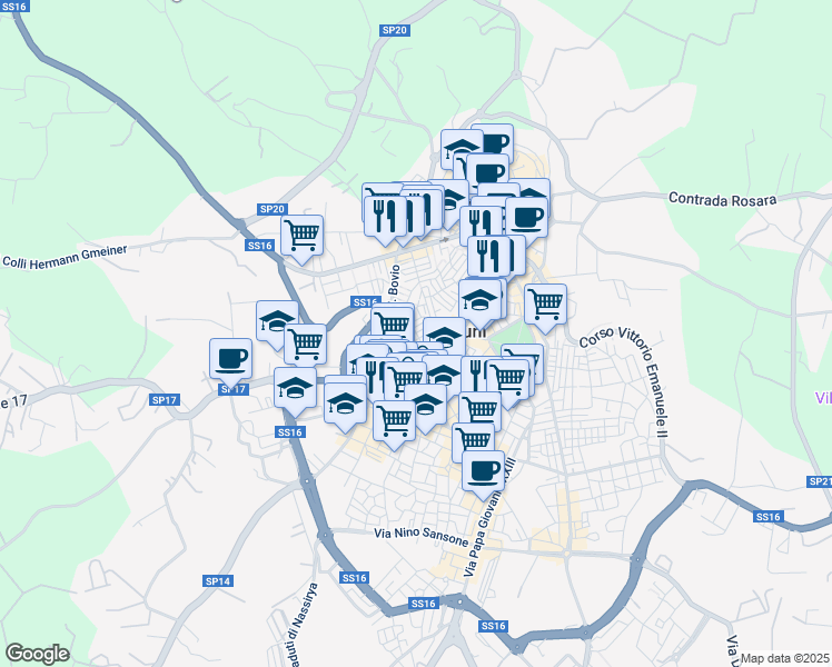 map of restaurants, bars, coffee shops, grocery stores, and more near in Ostuni