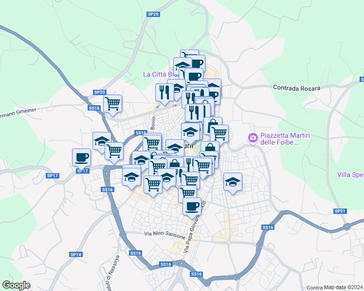 map of restaurants, bars, coffee shops, grocery stores, and more near in Ostuni