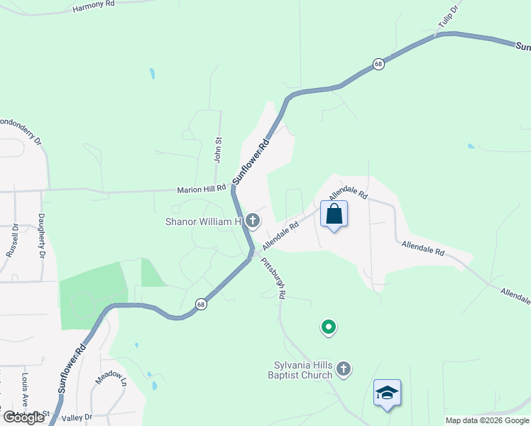 map of restaurants, bars, coffee shops, grocery stores, and more near 935 Wallace Drive in New Brighton