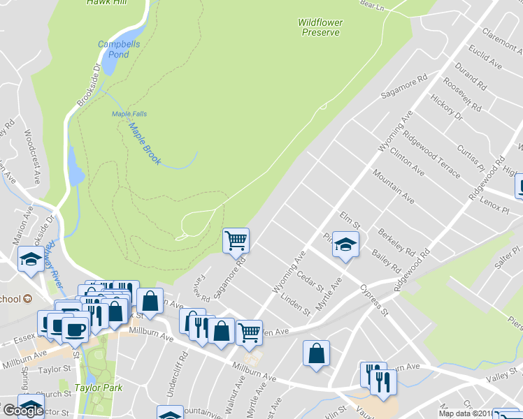 map of restaurants, bars, coffee shops, grocery stores, and more near 157 Sagamore Road in Essex County