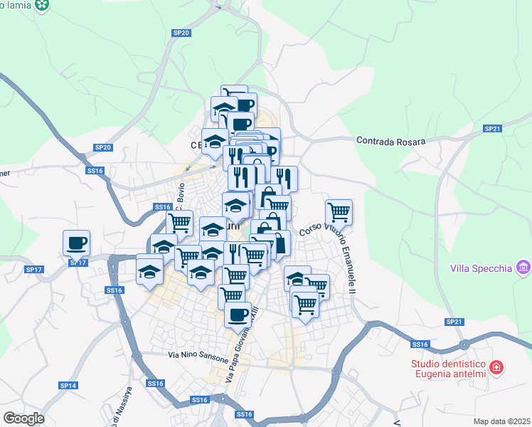 map of restaurants, bars, coffee shops, grocery stores, and more near 18-28 Corso Umberto I in Ostuni