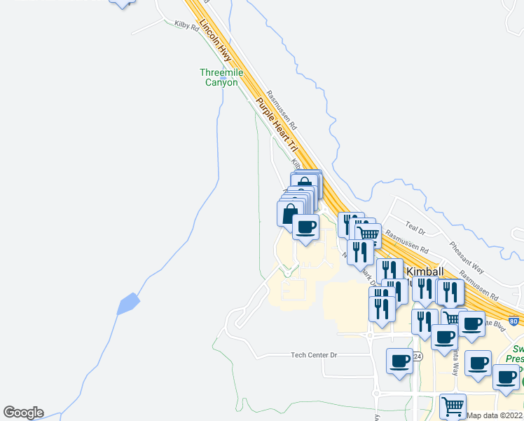map of restaurants, bars, coffee shops, grocery stores, and more near 6871 North 2200 West in Park City