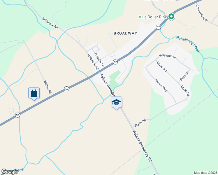 map of restaurants, bars, coffee shops, grocery stores, and more near in Franklin Township