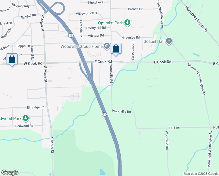 map of restaurants, bars, coffee shops, grocery stores, and more near 925 Brookfield Drive in Mansfield