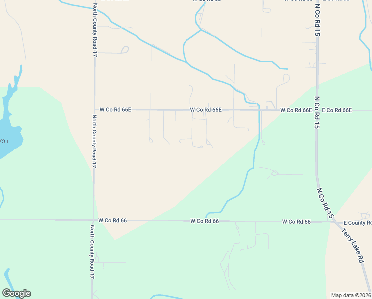 map of restaurants, bars, coffee shops, grocery stores, and more near 619 West Co Road 66E in Fort Collins