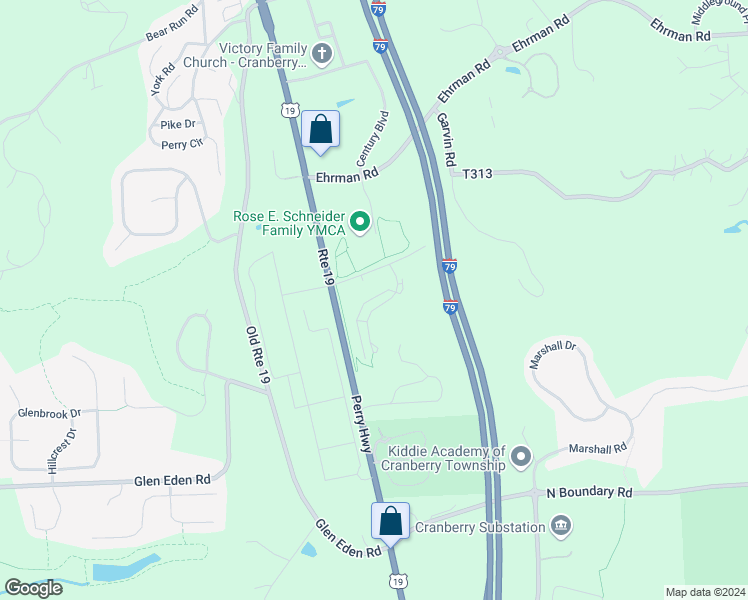 map of restaurants, bars, coffee shops, grocery stores, and more near 148 Moyer Hill Drive in Cranberry Township