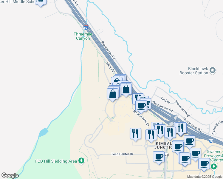 map of restaurants, bars, coffee shops, grocery stores, and more near 2200 Park Avenue in Park City