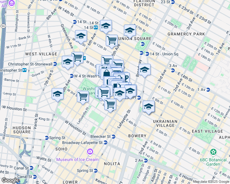 map of restaurants, bars, coffee shops, grocery stores, and more near in New York