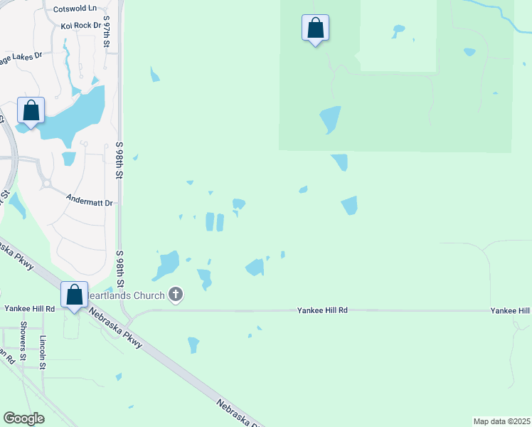 map of restaurants, bars, coffee shops, grocery stores, and more near 10500 Yankee Hill Rd in Lincoln