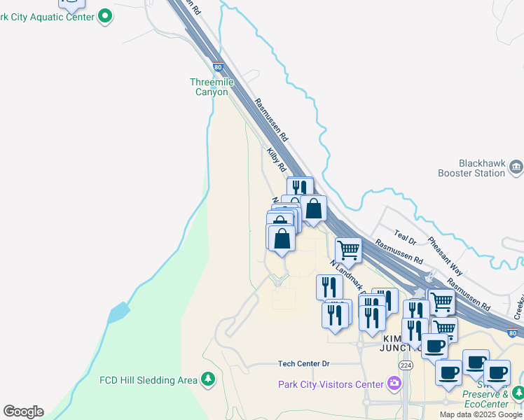 map of restaurants, bars, coffee shops, grocery stores, and more near 6871 North 2200 West in Park City
