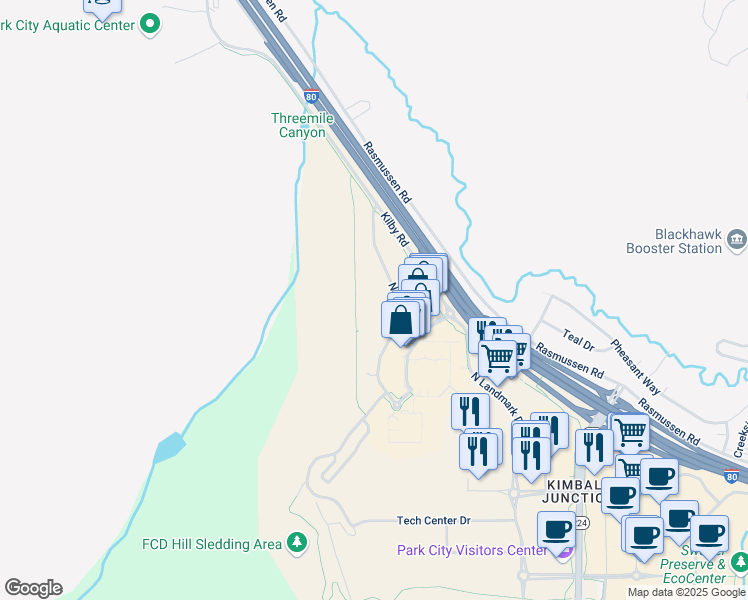 map of restaurants, bars, coffee shops, grocery stores, and more near 6871 North 2200 West in Park City