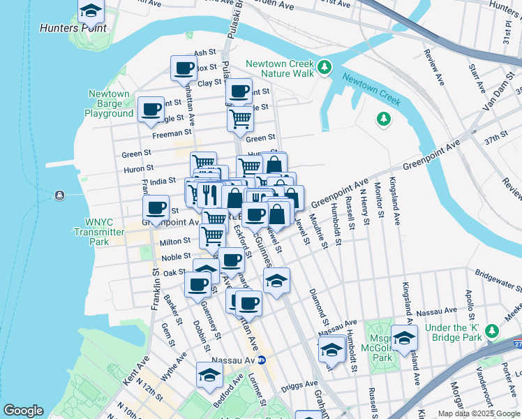 map of restaurants, bars, coffee shops, grocery stores, and more near in Brooklyn
