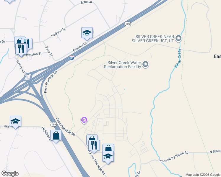 map of restaurants, bars, coffee shops, grocery stores, and more near 6943 Woods Rose Drive in Park City